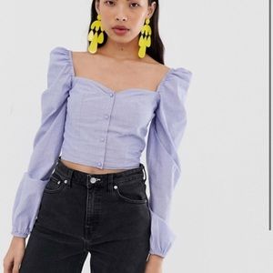 ASOS Stradivarius Broderie Cropped Top | NWT